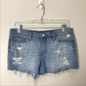 Blank NYC destructed cut off denim jean shorts